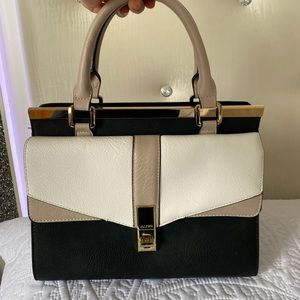 Aldo solid white black and beige color